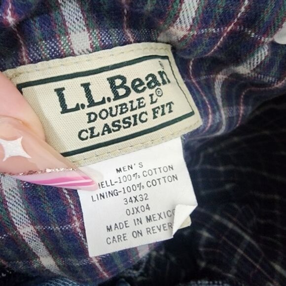 L.L. Bean Double L Flannel Lined Clasic Fit Jeans Men's Size 34x32 - Picture 4 of 9